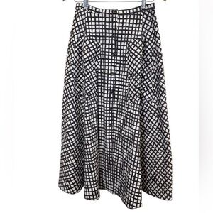 SALONI Women’s Black and White Criss Cross Leah Pocket Skirt sz 6